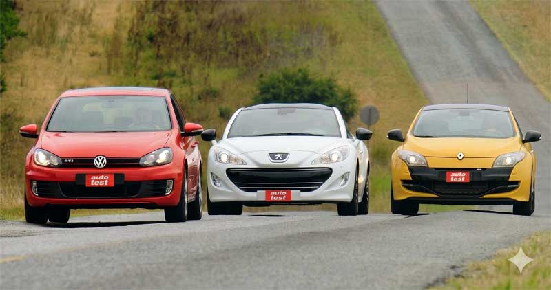 Volkswagen Golf GTi vs Peugeot RCZ vs Renault Megane III RS