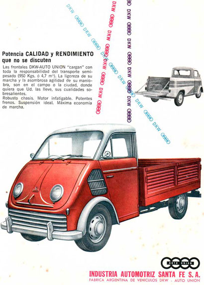 DKW Auto Uni&oacute;n Frontal Plataforma y Doble Cabina