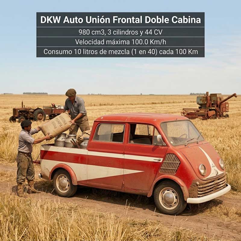 DKW Auto Unión Frontal Plataforma y Doble Cabina